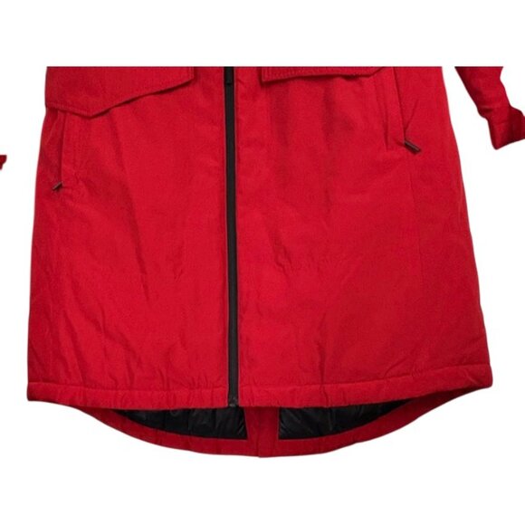 BERNARDO Insulated Hooded Raincoat RED Size S Mid-Length Water-Resistant - Picture 7 of 14